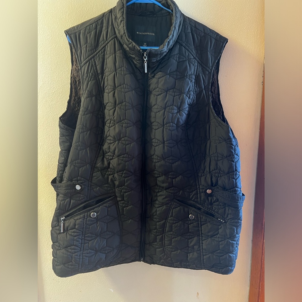 Weatherproof faux fur lined vest 3x